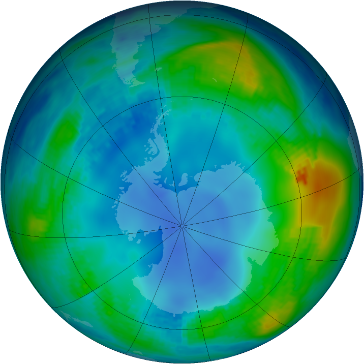 Antarctic ozone map for 15 May 1986